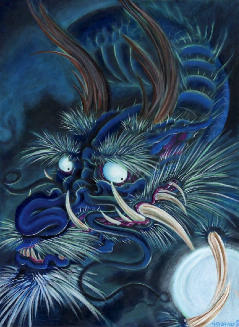 Blue Dragon - Canvas Giclee