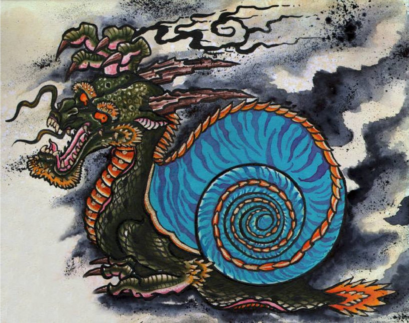 Dragon Snail - Canvas Giclee