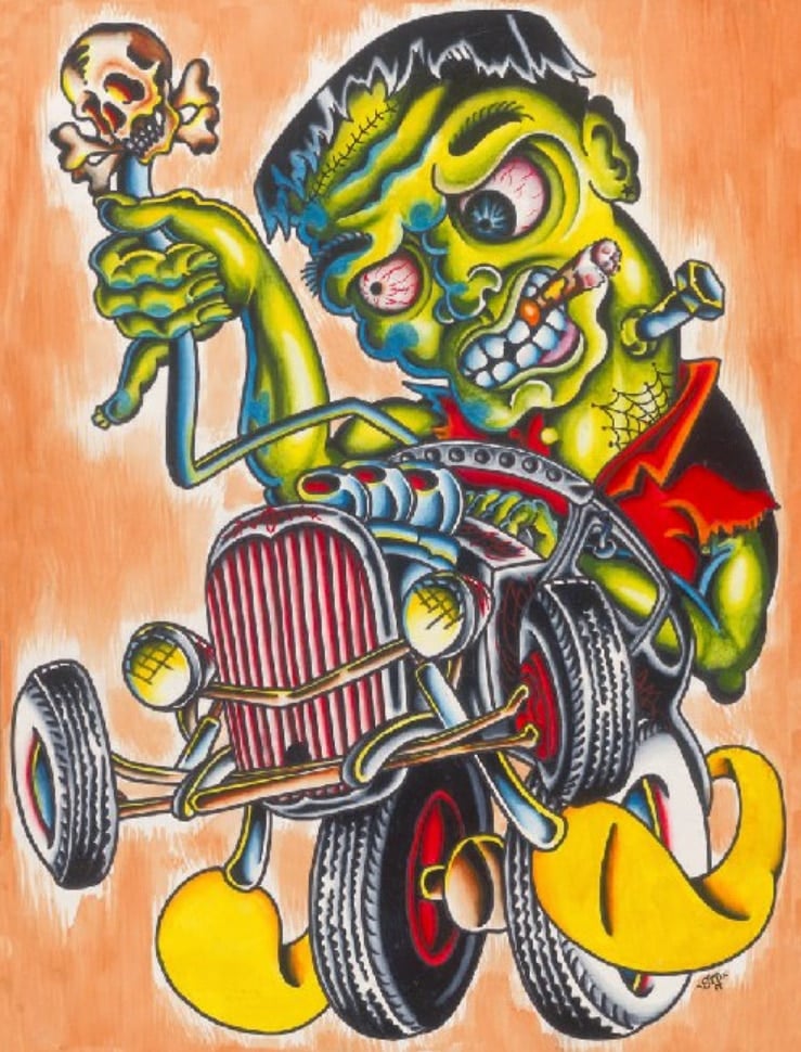 Franken Hot Rod - Canvas Giclee