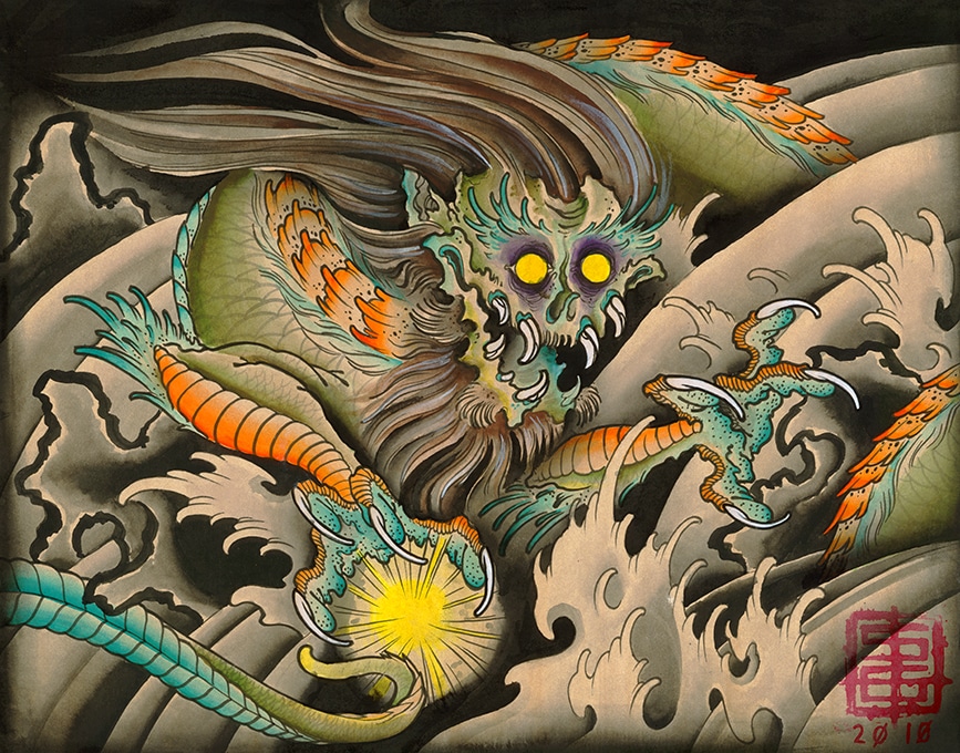 Oni Dragon - Canvas Giclee