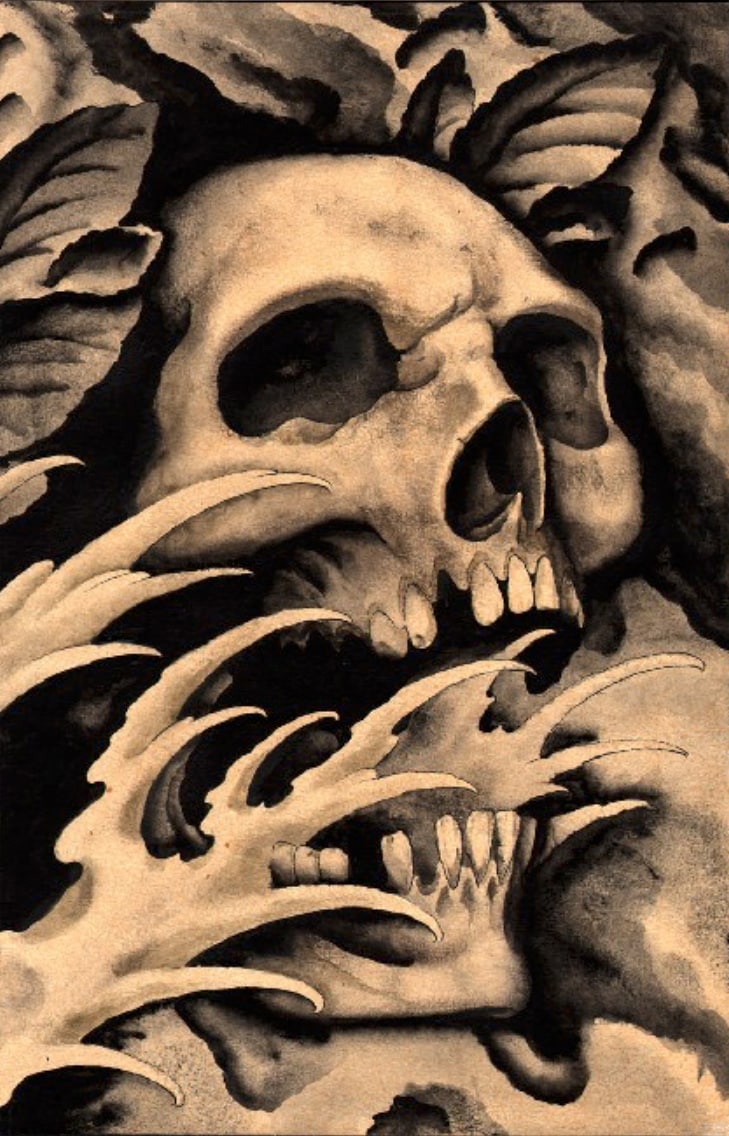 Screaming Skull - Canvas Giclee