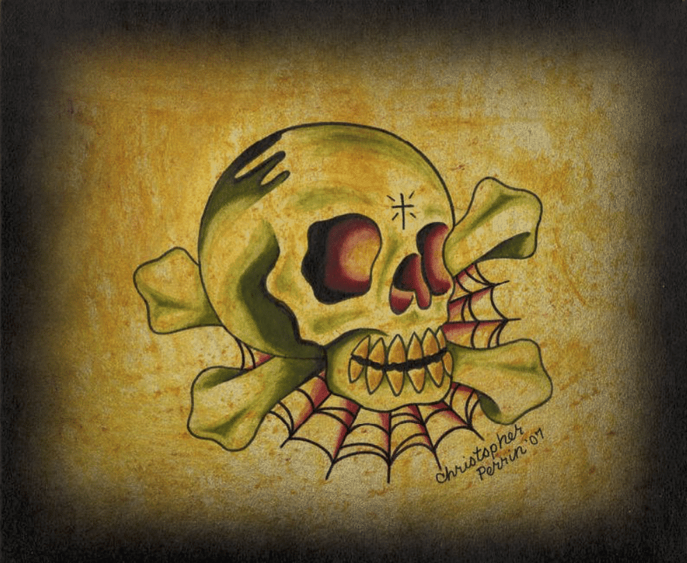 Skull & Web - Canvas Giclee