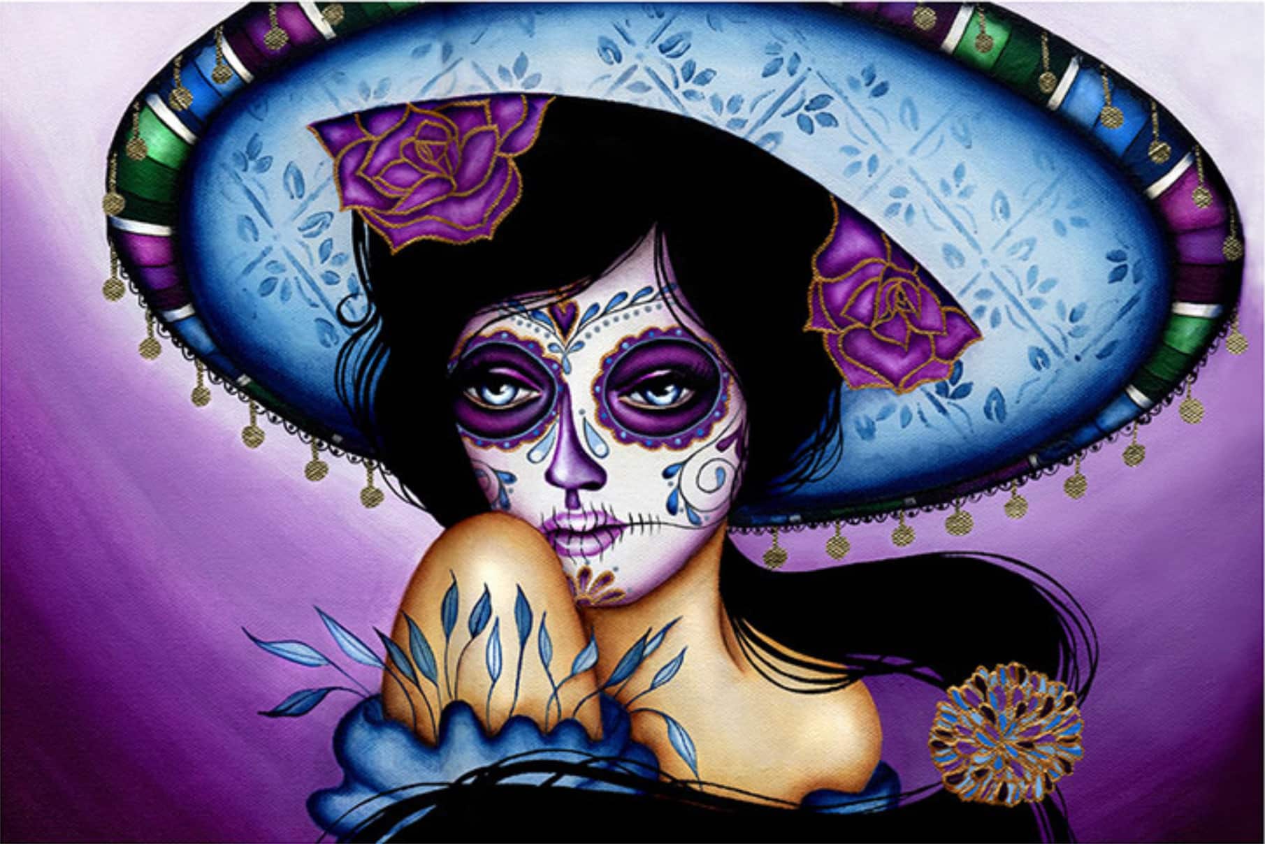 The Blue Sombrero - Canvas Giclee