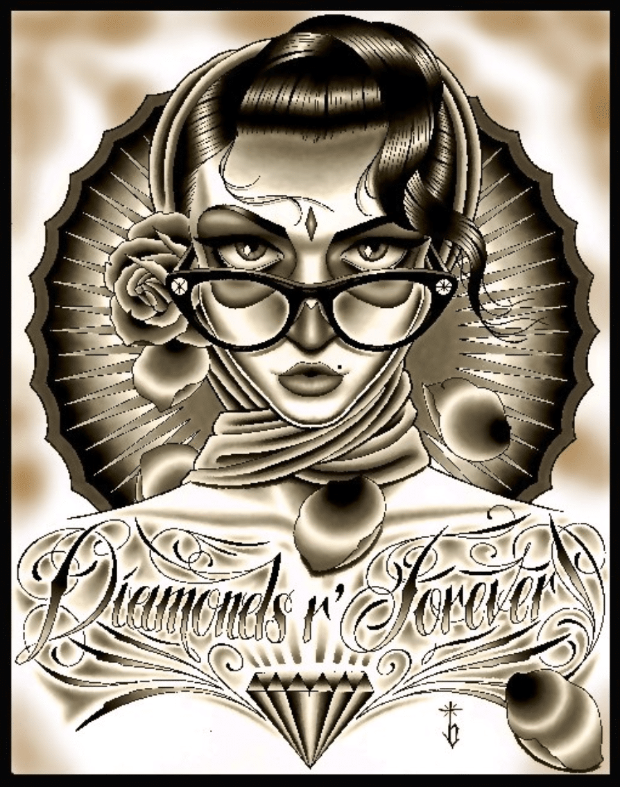 Diamonds R Forever Black - Canvas Giclee