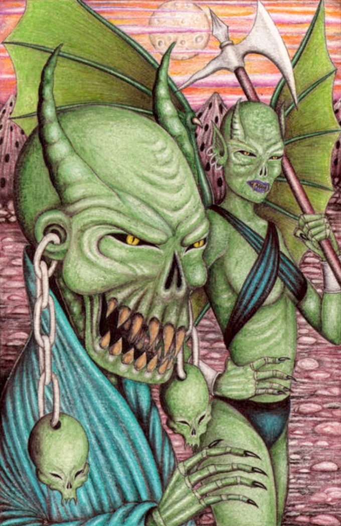 Green Demons - Canvas Giclee