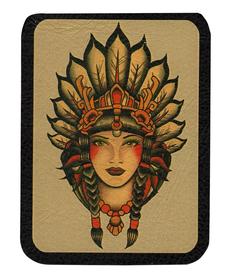 Indian Girl Leather Patch