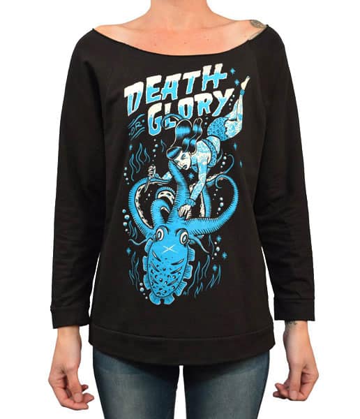 Death Or Glory Unfinished Scoop Neck Sweatshirt