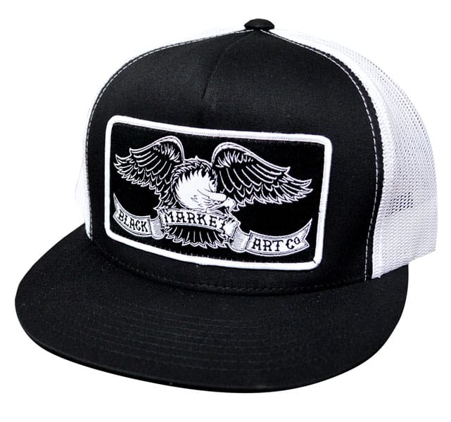 Eagle Patch Two Tone Trucker Hat Blackwhite