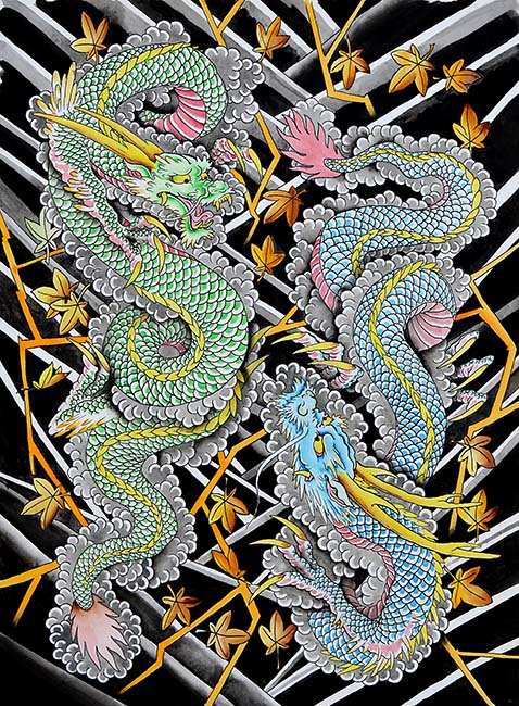 Ascending & Descending Dragons - Canvas Giclee