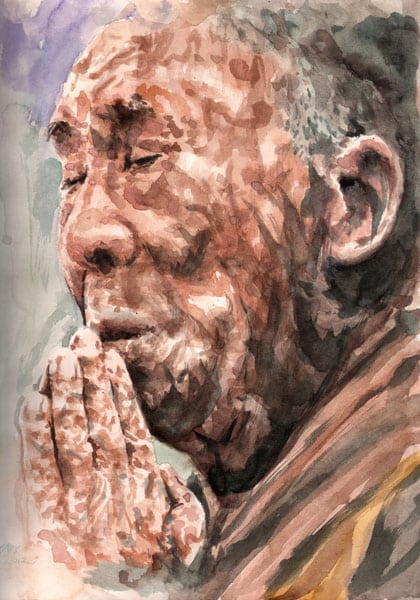 At Prayer - Canvas Giclee