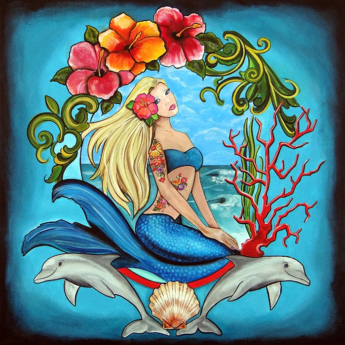 Inked Mermaid - Canvas Giclee