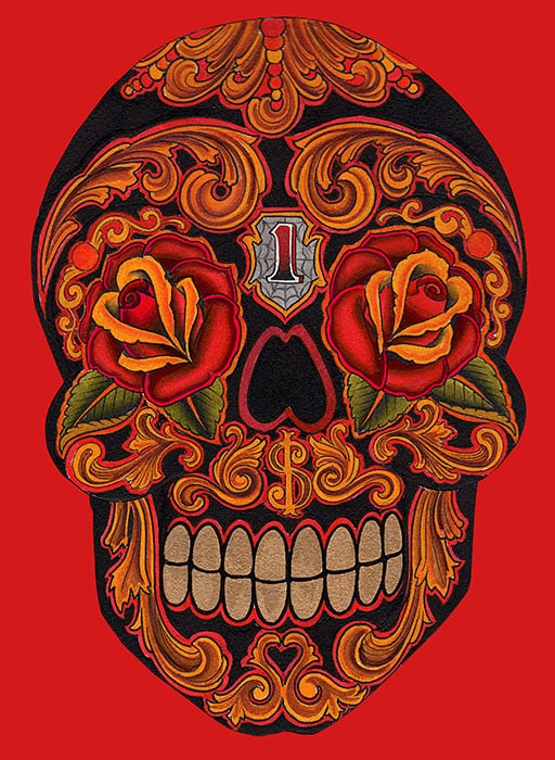 New School Dia Skull - Canvas Giclee