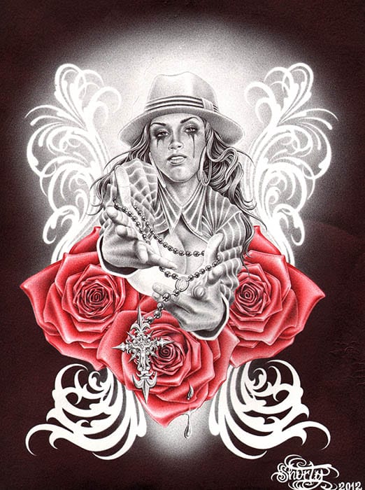 Rosary On Red Roses - Canvas Giclee