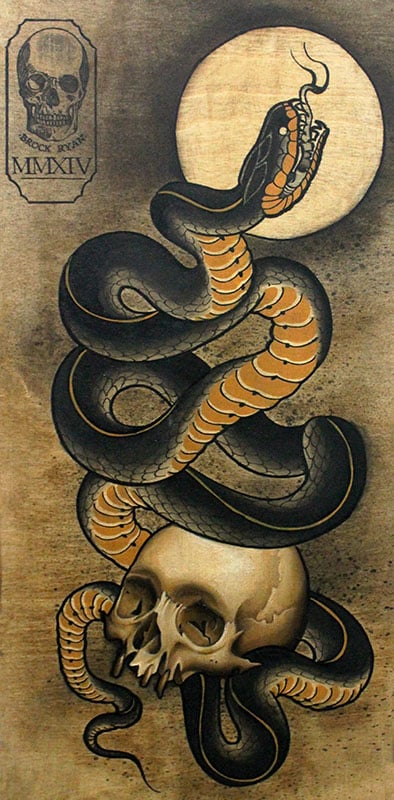 Skull N Snake - Canvas Giclee