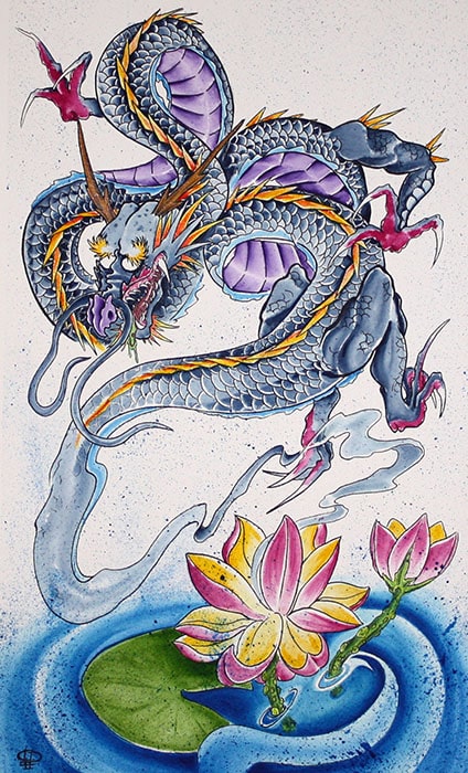 Ghost Lotus Dragon - Canvas Giclee