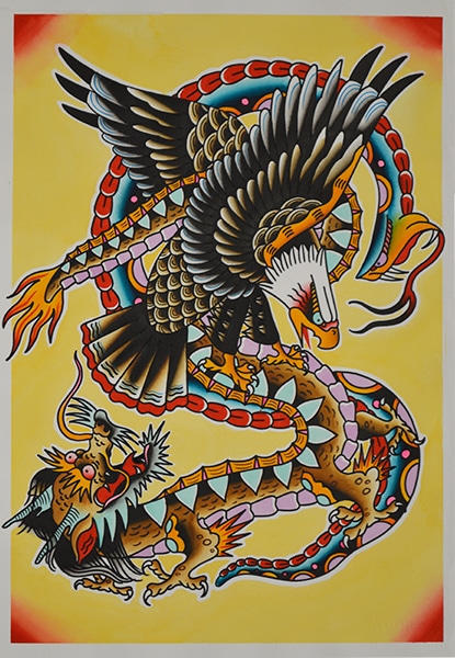 Eagle & Dragon - Canvas Giclee