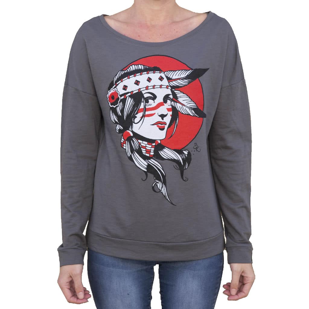 Indian Girl Scoop Neck Sweatshirt