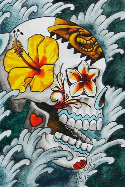 Day of The Dead Tiki - Canvas Giclee