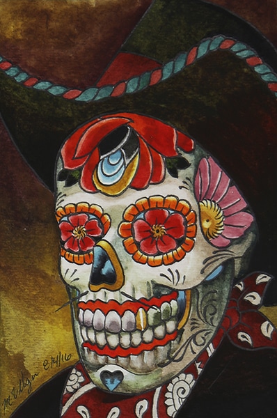 Day of The Dead Cowboy - Canvas Giclee