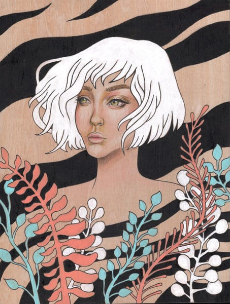 White_Hair_Girl-Canvas Giclee