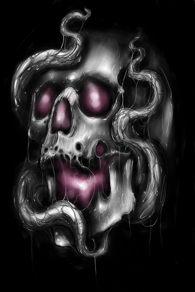 Tentacle Skull - Canvas Giclee