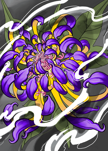 Purple Chrysanthemum -Canvas Giclee