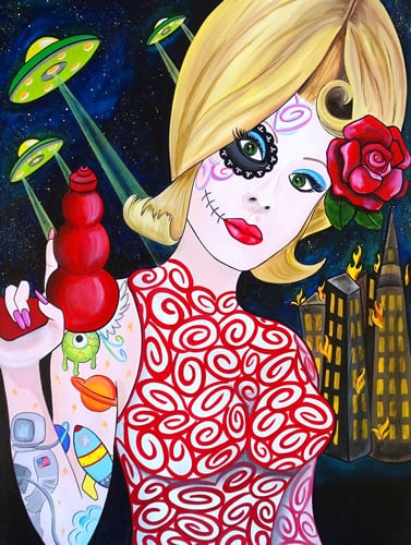 Martian Girl-Canvas Giclee