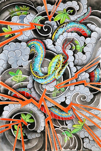 Benevolent Serpent-Canvas Giclee