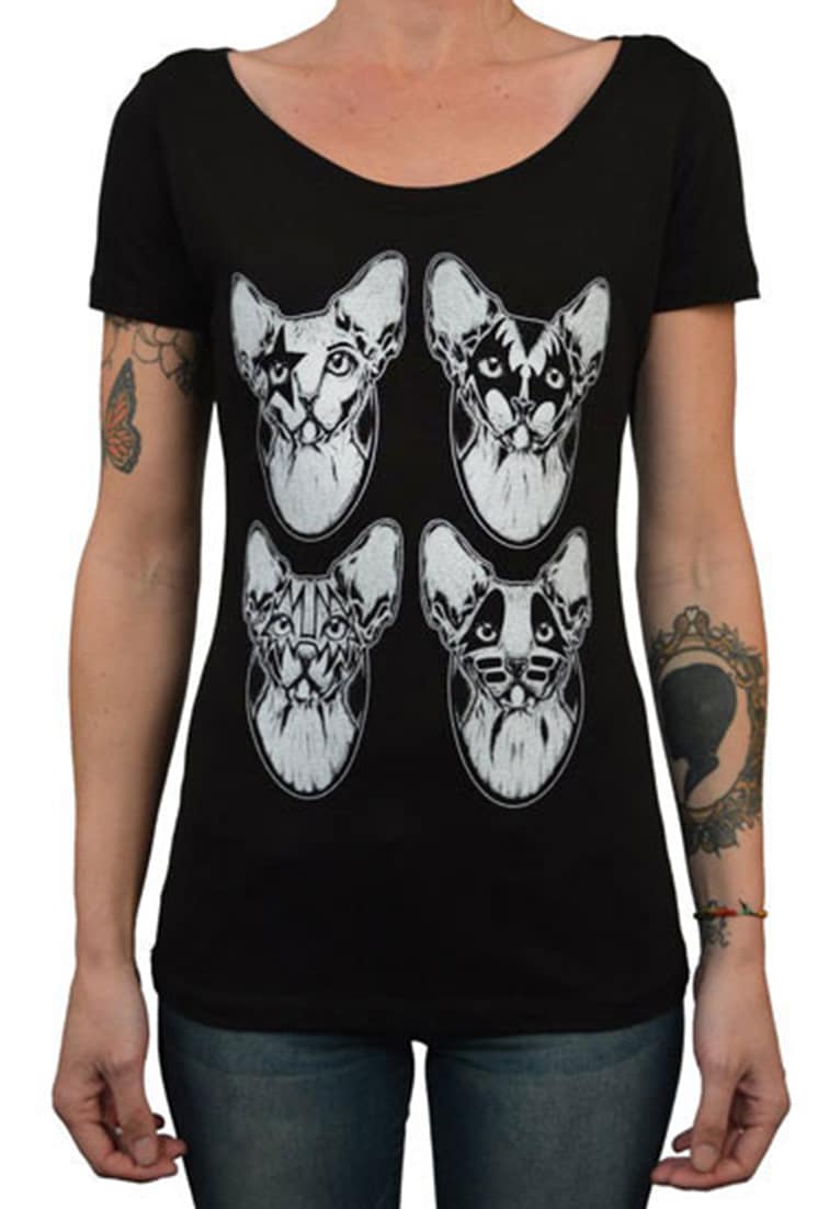 Womens Kiss Kats Scoop Neck Tee