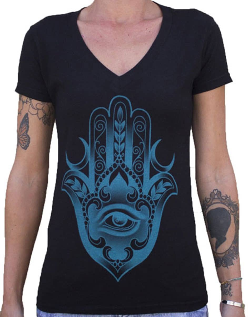 Womens Hamsa - V Neck Tee