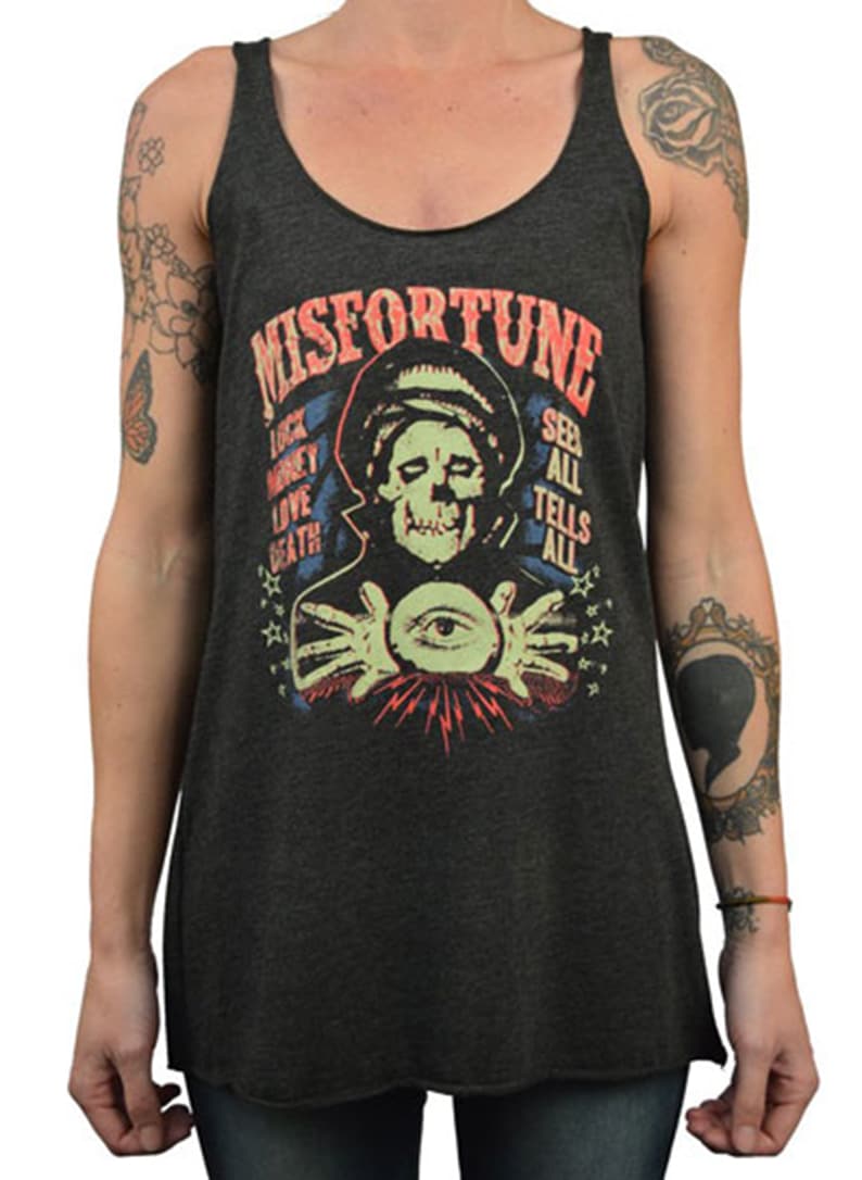 Womens Misfortune - Unfinished Racer Back Tank