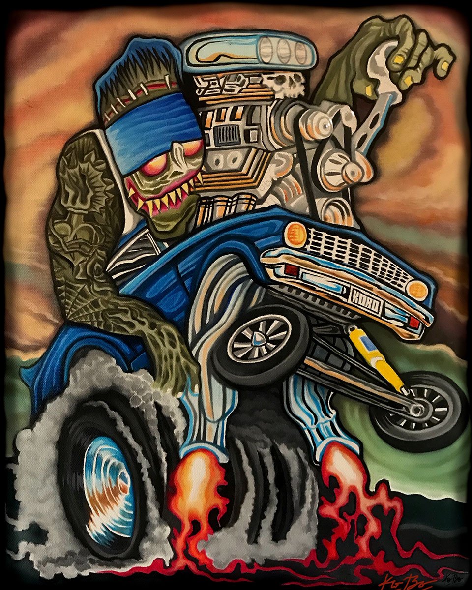 A hot rod style painting