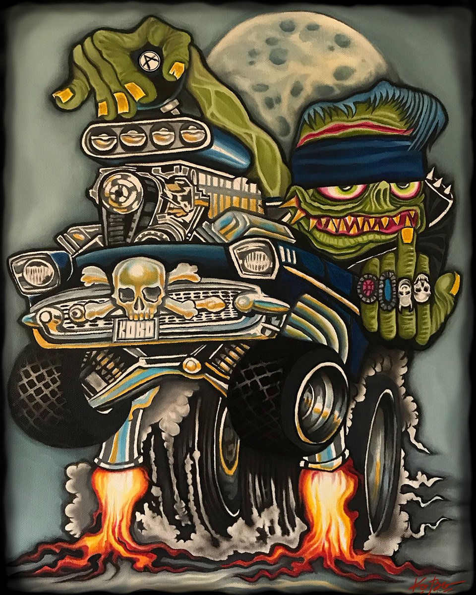 Hot rod rat rod surf style painting