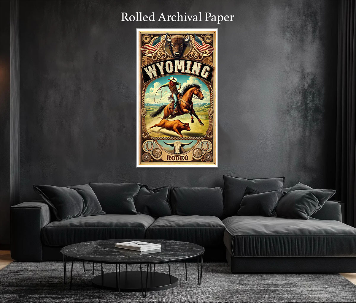 Wyoming Rodeo Poster - Art Print / Wall Art / Western Decor - Image 2