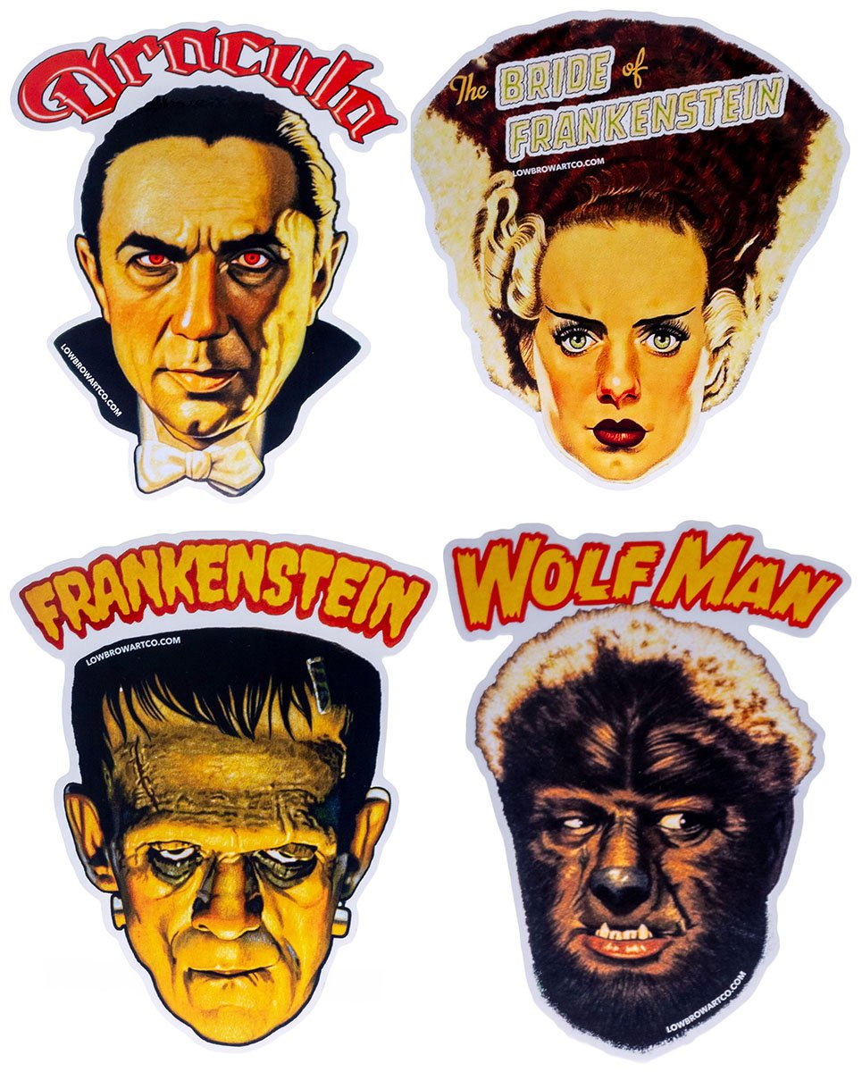CLASSIC MONSTERS STICKER SET OF 4 STICKERS