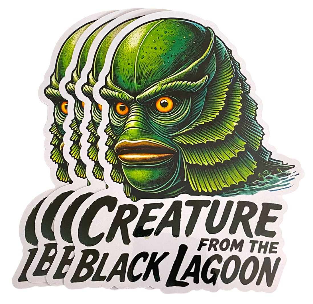 SET of 4 CREATURE FROM THE BLACK LAGOON STICKERS