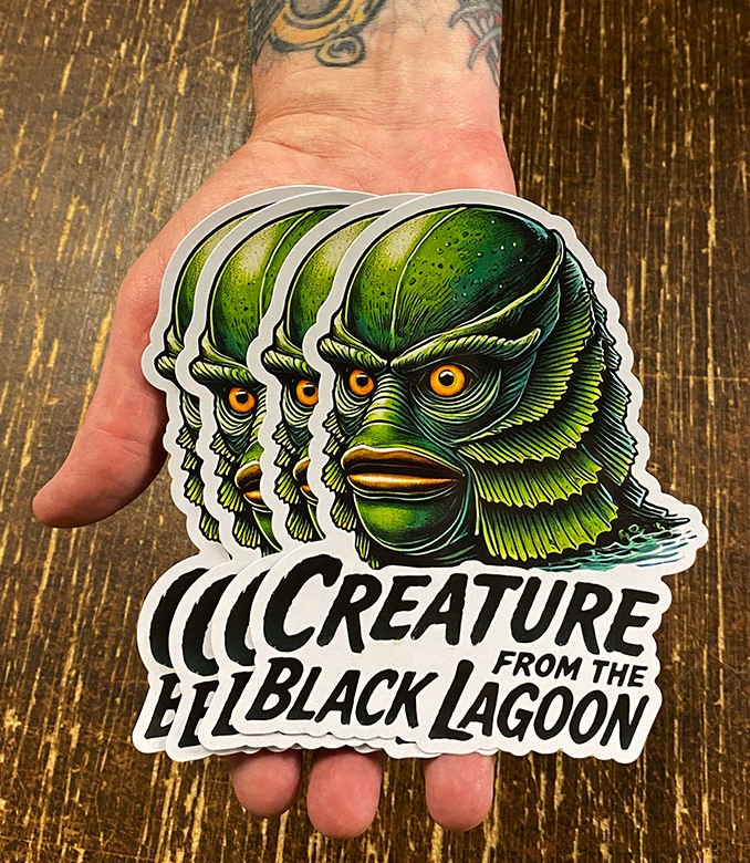 SET of 4 CREATURE FROM THE BLACK LAGOON STICKERS - Image 2