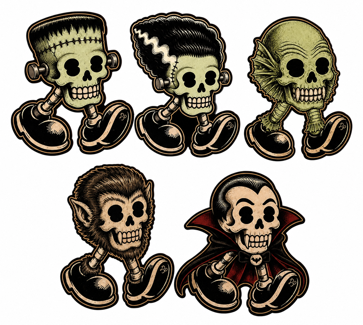 LIL MONSTERS Sticker Set of 5 Stickers