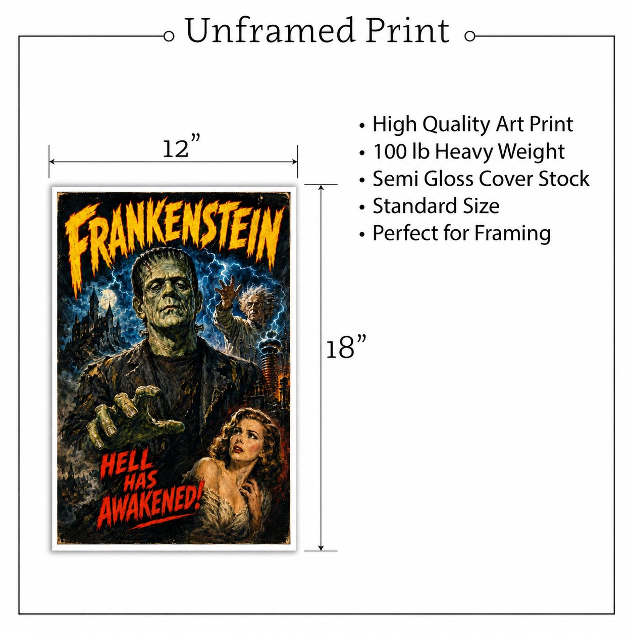 SET OF 5 HORROR MOVIE POSTER ART PRINTS - Image 7